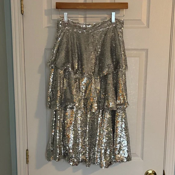 FRNCH tiered sequinned skirt - Picture 1 of 11